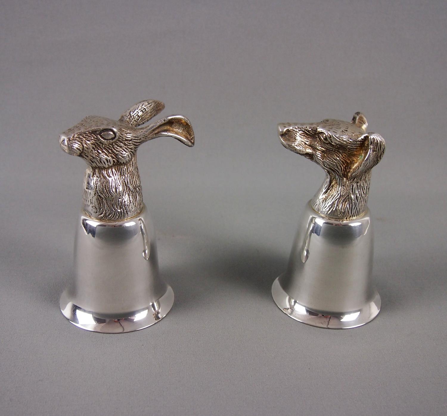 Dog Silver Plated Hunting Cup