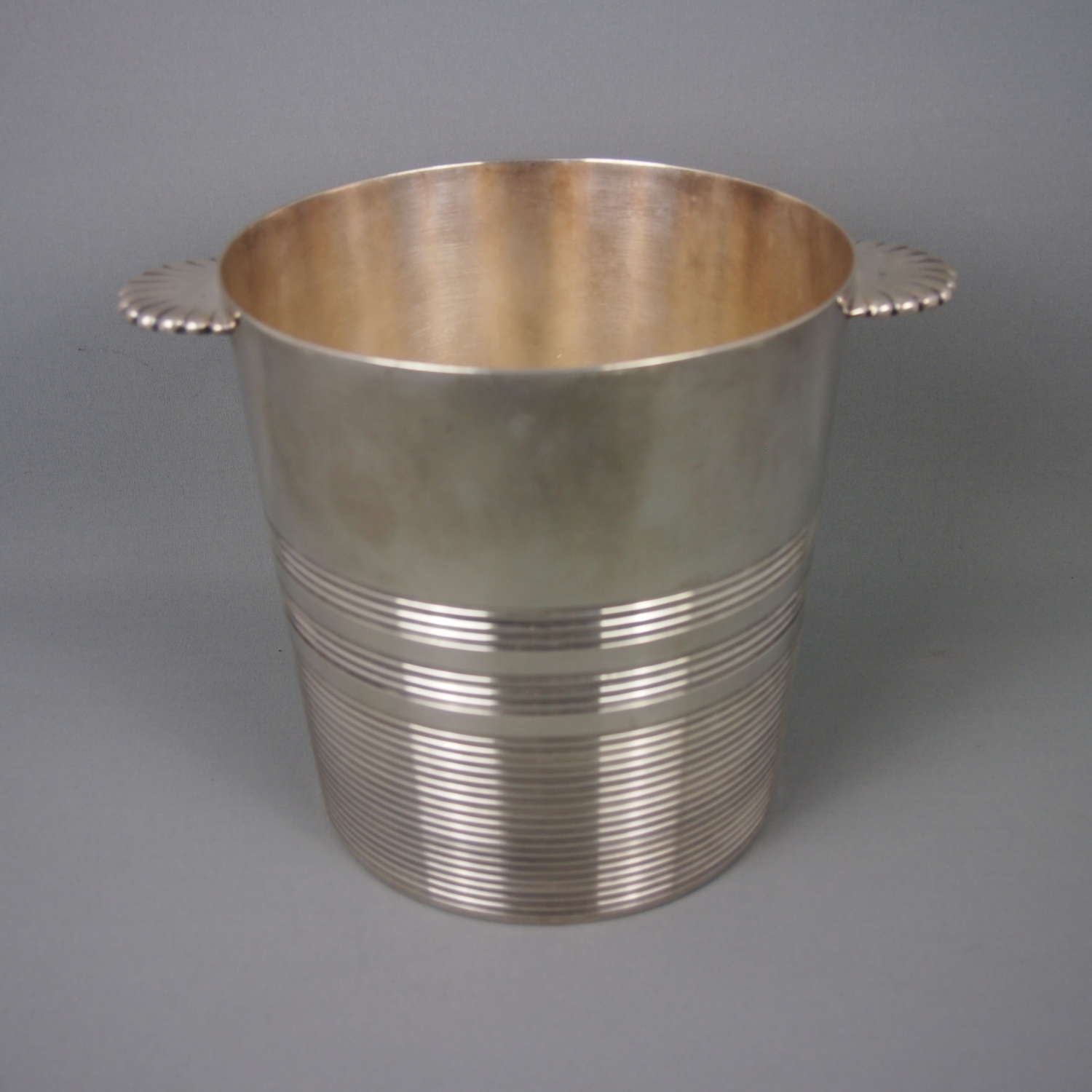 Ribbed Deco Silver Plated Vintage Champagne Bucket.