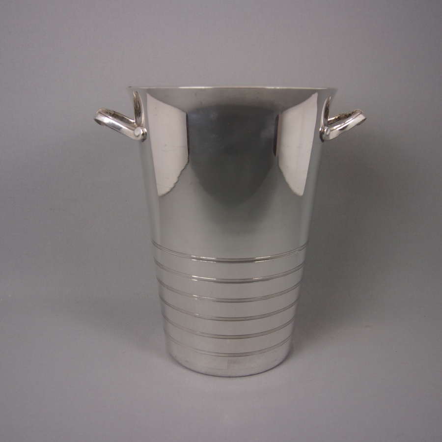 Tall Silver Plated Champagne Bucket with Scroll Handles