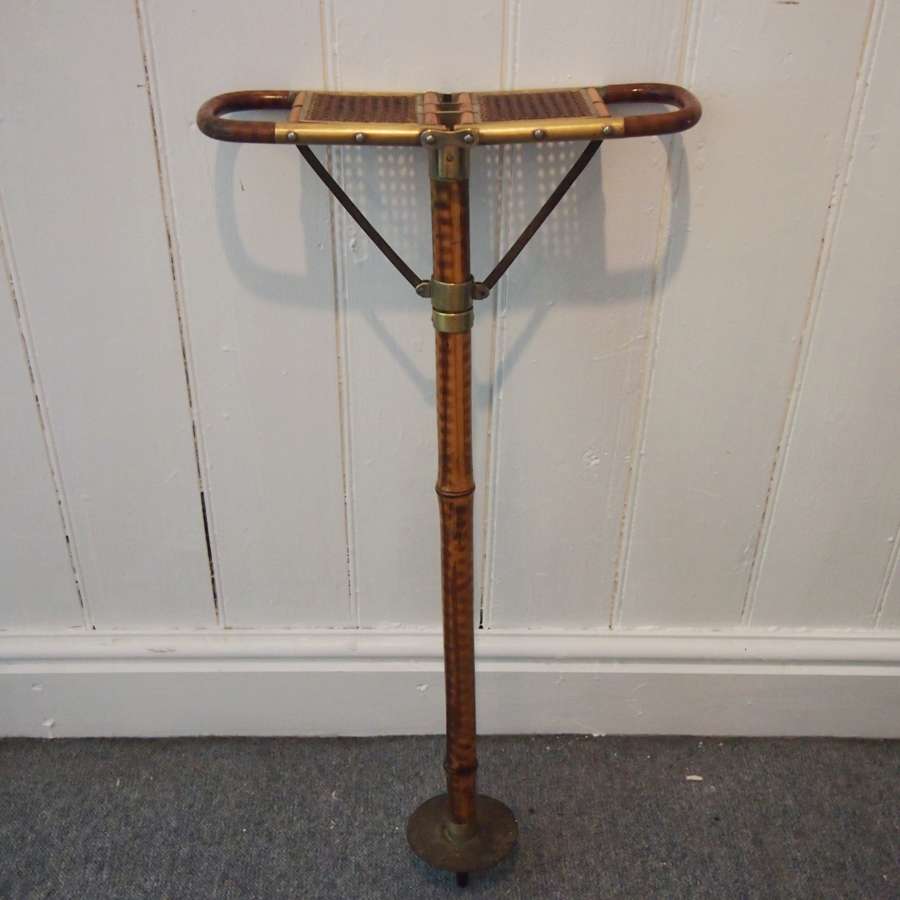 Antique bamboo and woven seat shooting stick. W8495