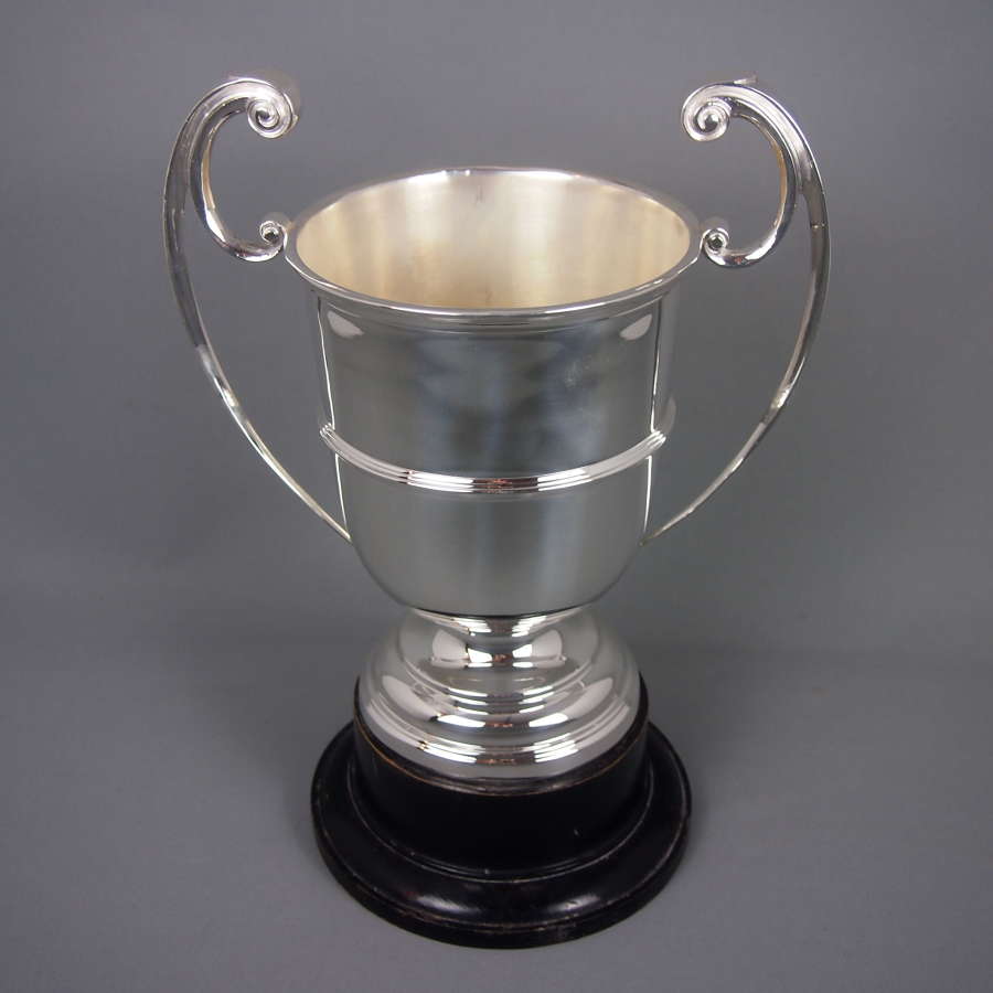 Vintage silver plated classic trophy on stand. W8501