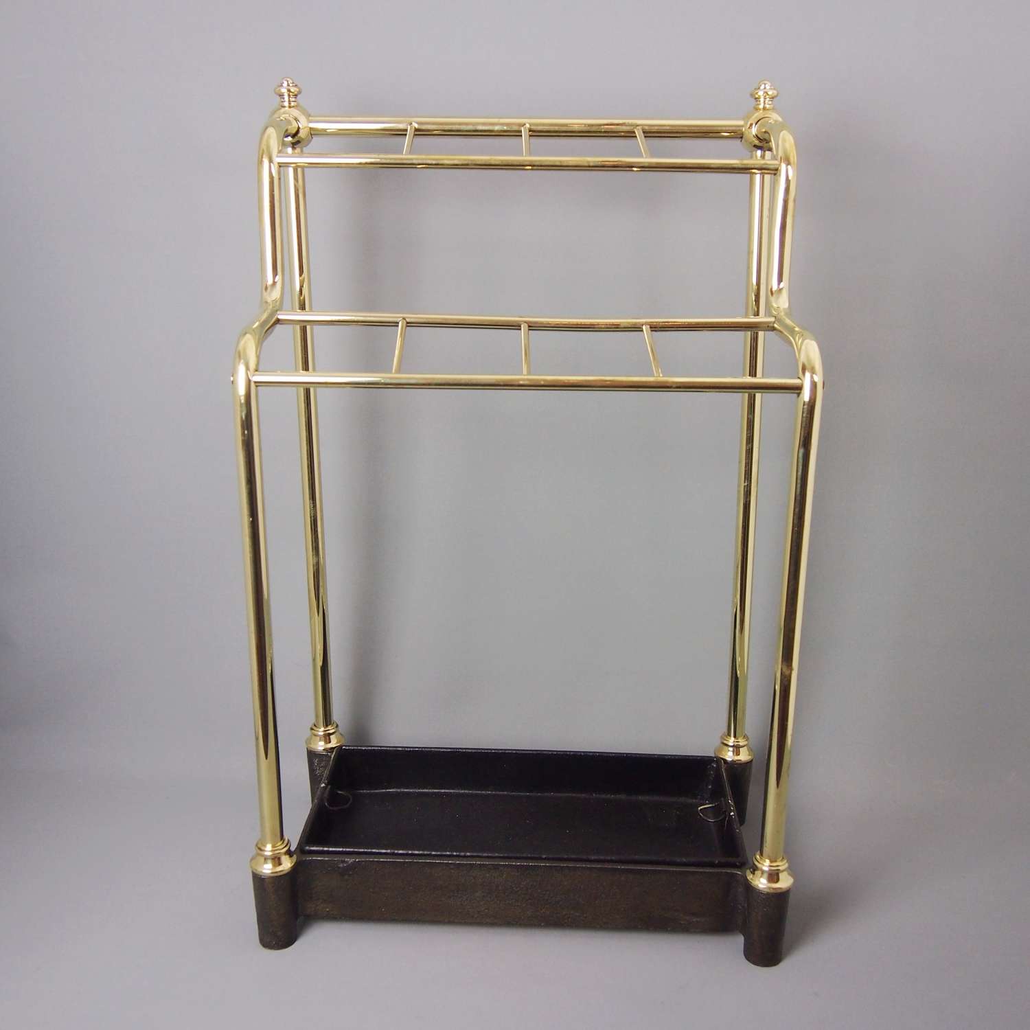 Vintage brass and cast iron umbrella stand. W8521