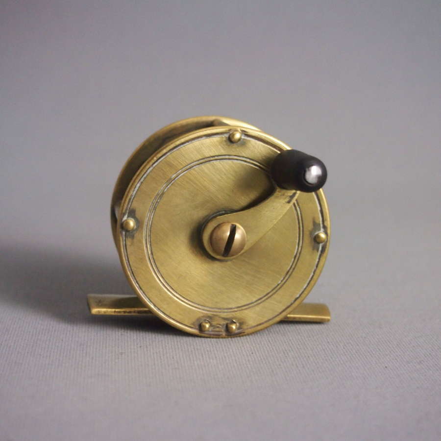 Small Brass Vintage Trout Fishing Reel.W8545