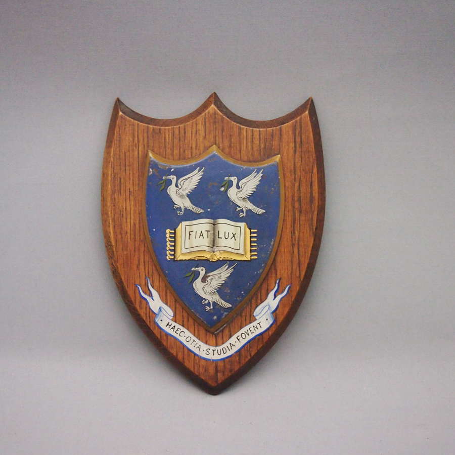 Wood and Metal Painted Shield Liverpool University W8575