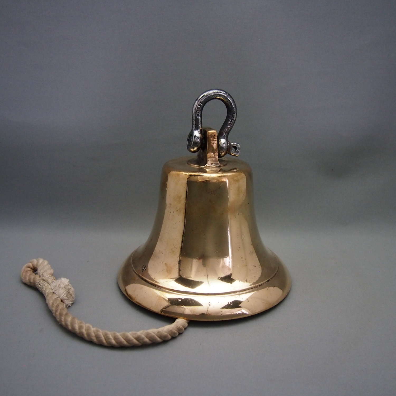 Vintage Brass Hanging Ships Bell . W8591