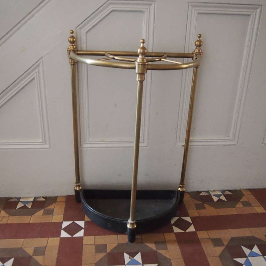 Brass & Cast Iron Half Moon Walking Stick & Umbrella Stand. W8618