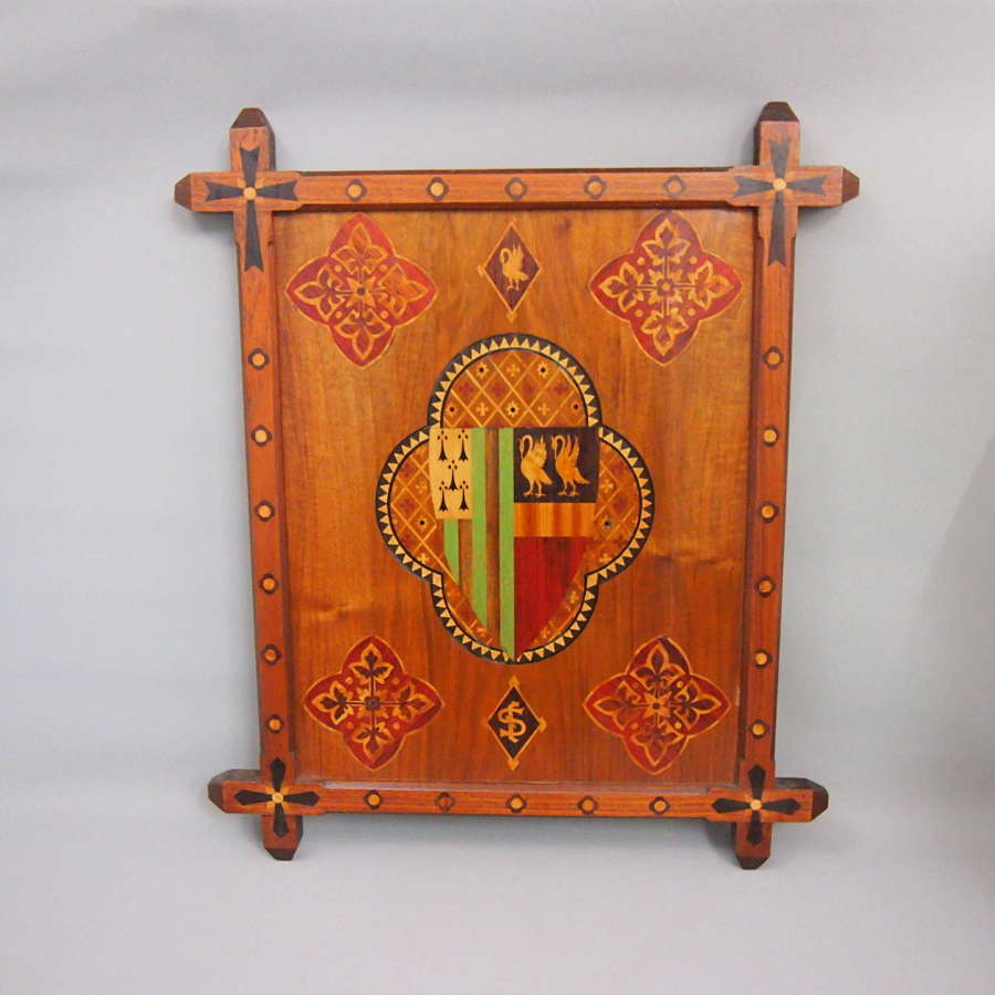 Inlaid  Coloured Wood  Decorative Crest. W8652