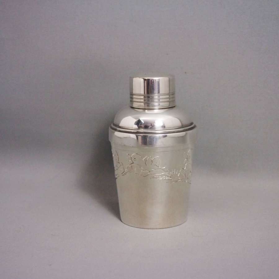 Silver Plated Vintage Mini Cocktail Shaker W8673.