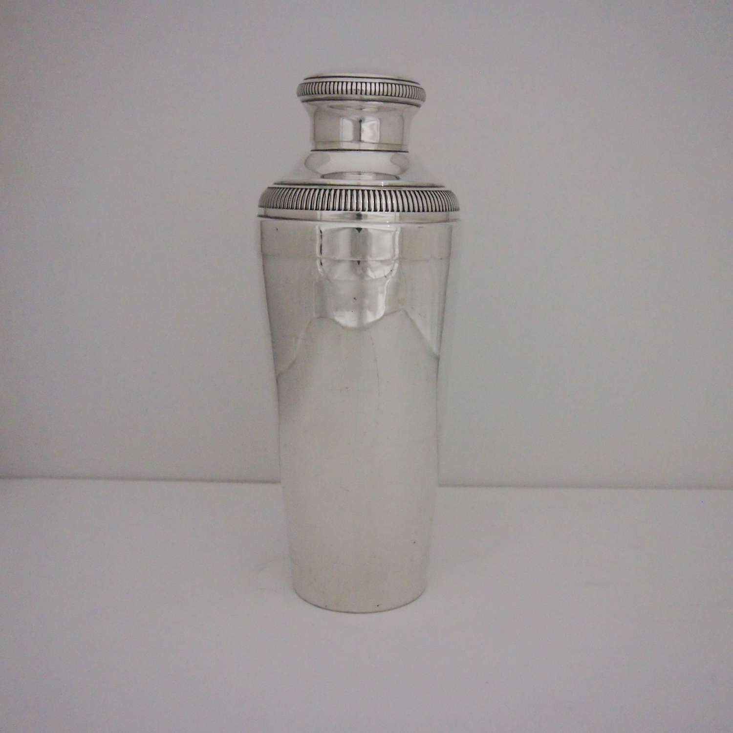 Vintage Extra Tall Silver Plate Cocktail Shaker W8696